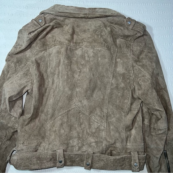 Blank NYC Suede Leather Moto Jacket Size Large Zip Biker - Picture 5 of 10